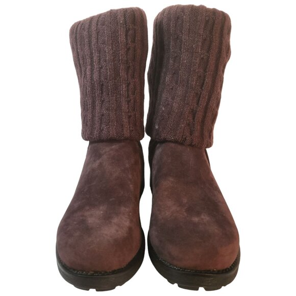 Muk-Luks Faux Suede Mid-Calf Boot with Cable Knit Cuffs Women's Size 9 NEW w/TAG - Picture 3 of 10